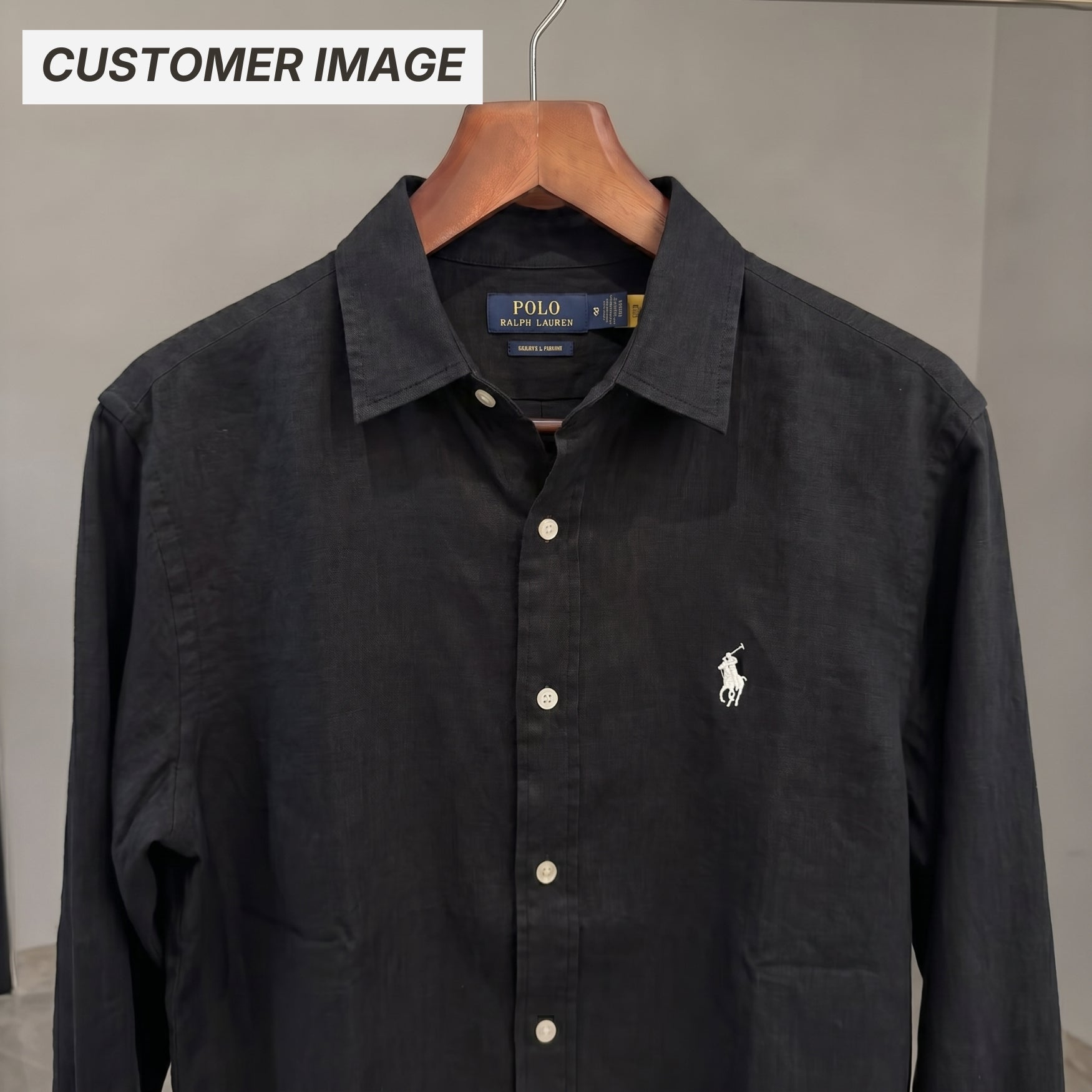 Ralph Lauren 100% French Linen Vintage Shirt, Black – Labelled