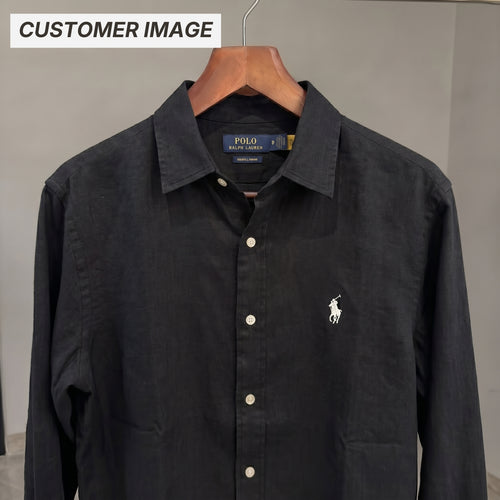 Ralph Lauren 100% French Linen Vintage Shirt, Black