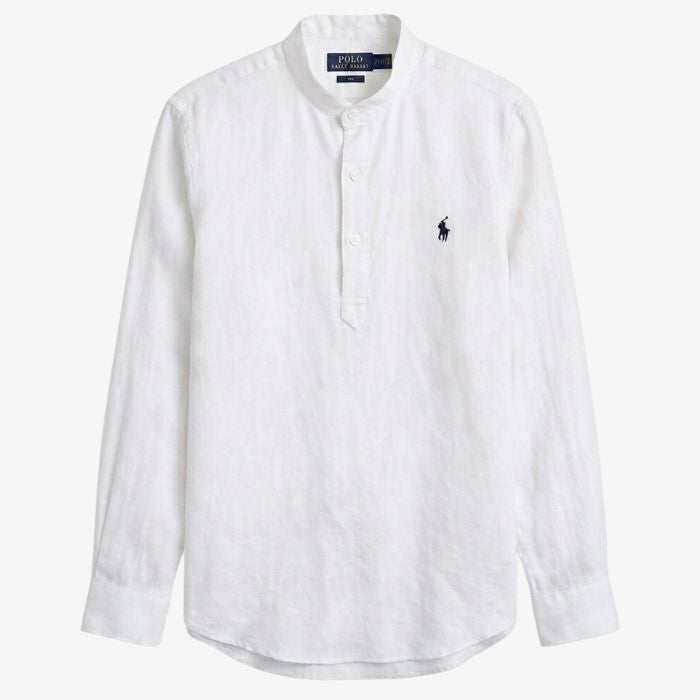Ralph Lauren Linen/Remi Half Button Shirt, White