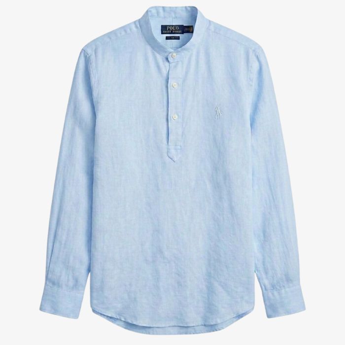 Ralph Lauren Linen/Remi Half Button Shirt, Sky