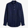 Ralph Lauren Linen/Remi Half Button Shirt, Navy