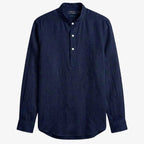 Ralph Lauren Linen/Remi Half Button Shirt, Navy