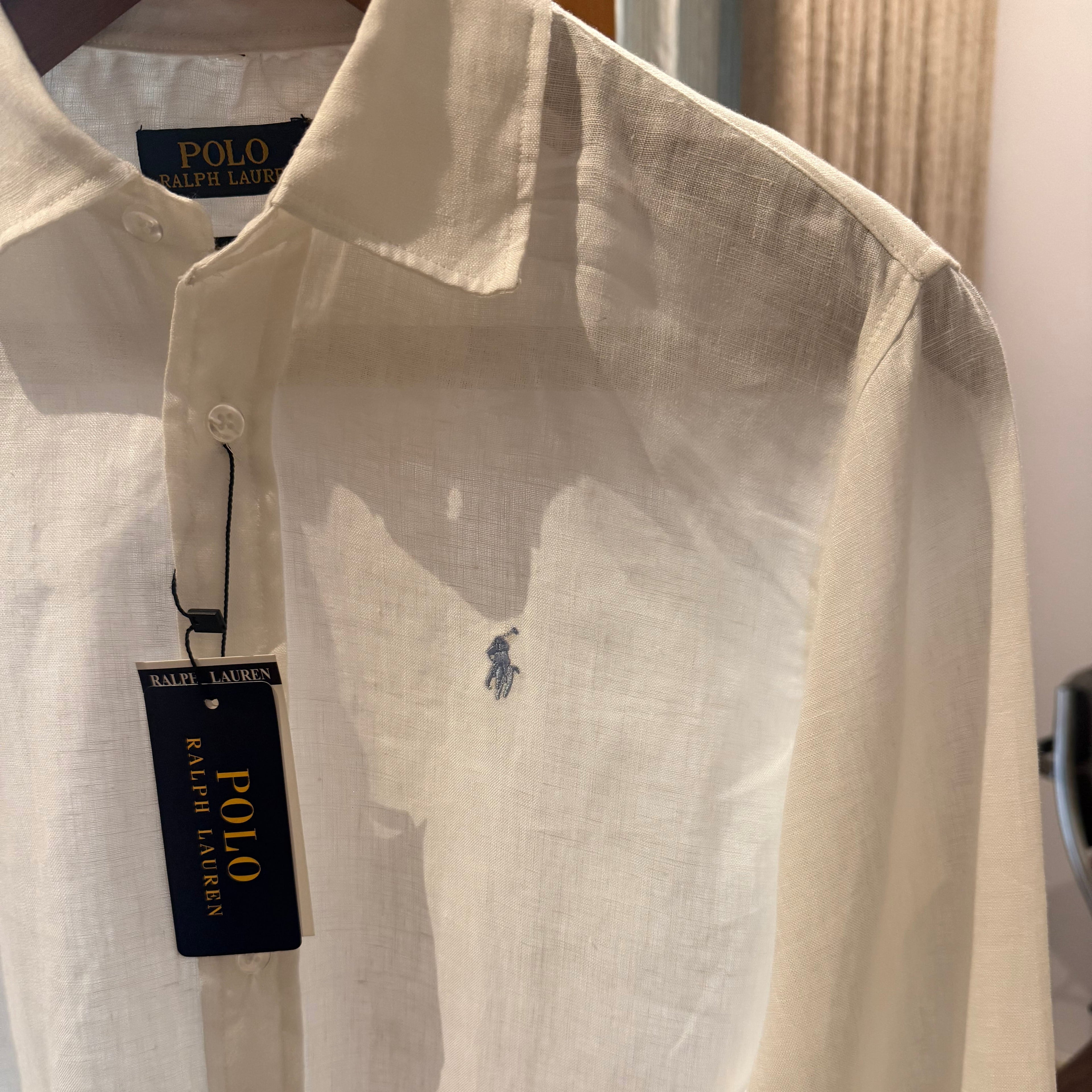 Ralph Lauren 100% French Linen Shirt, White