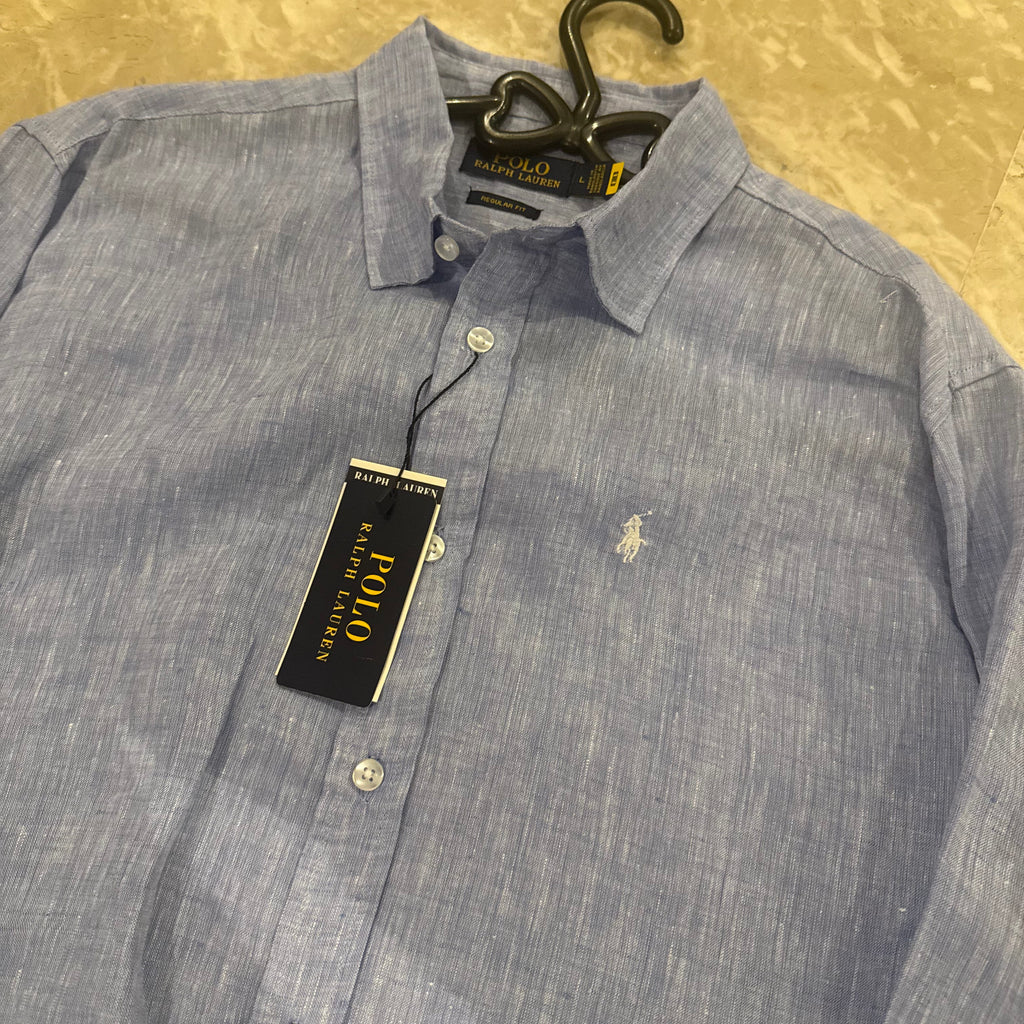 Ralph Lauren 100% French Linen Shirt, Sky