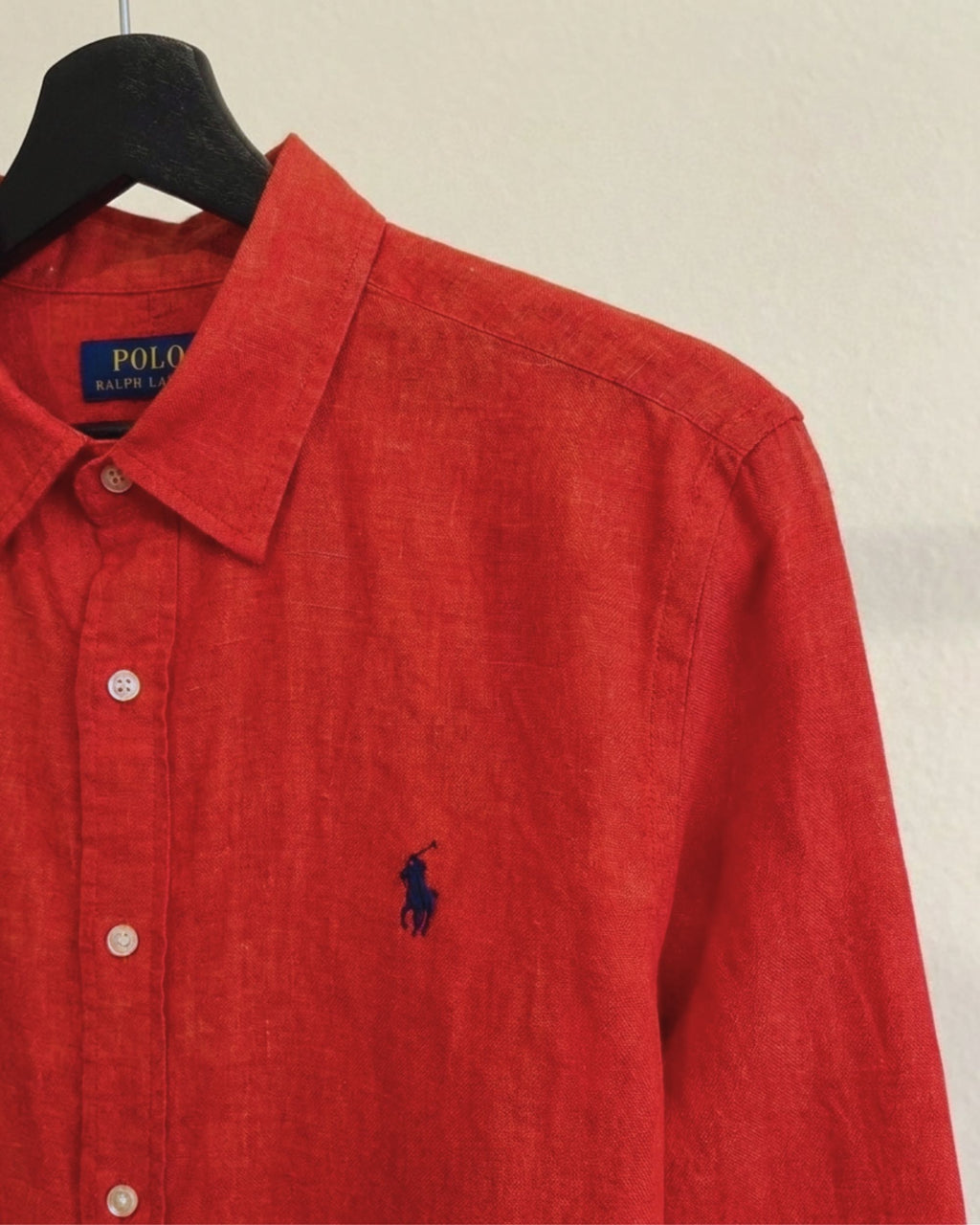 Ralph Lauren 100% French Linen Vintage Shirt, Red