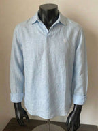 Ralph Lauren Linen/Remi Johnny Collar Shirt, Sky