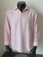 Ralph Lauren Linen/Remi Johnny Collar Shirt, Pink