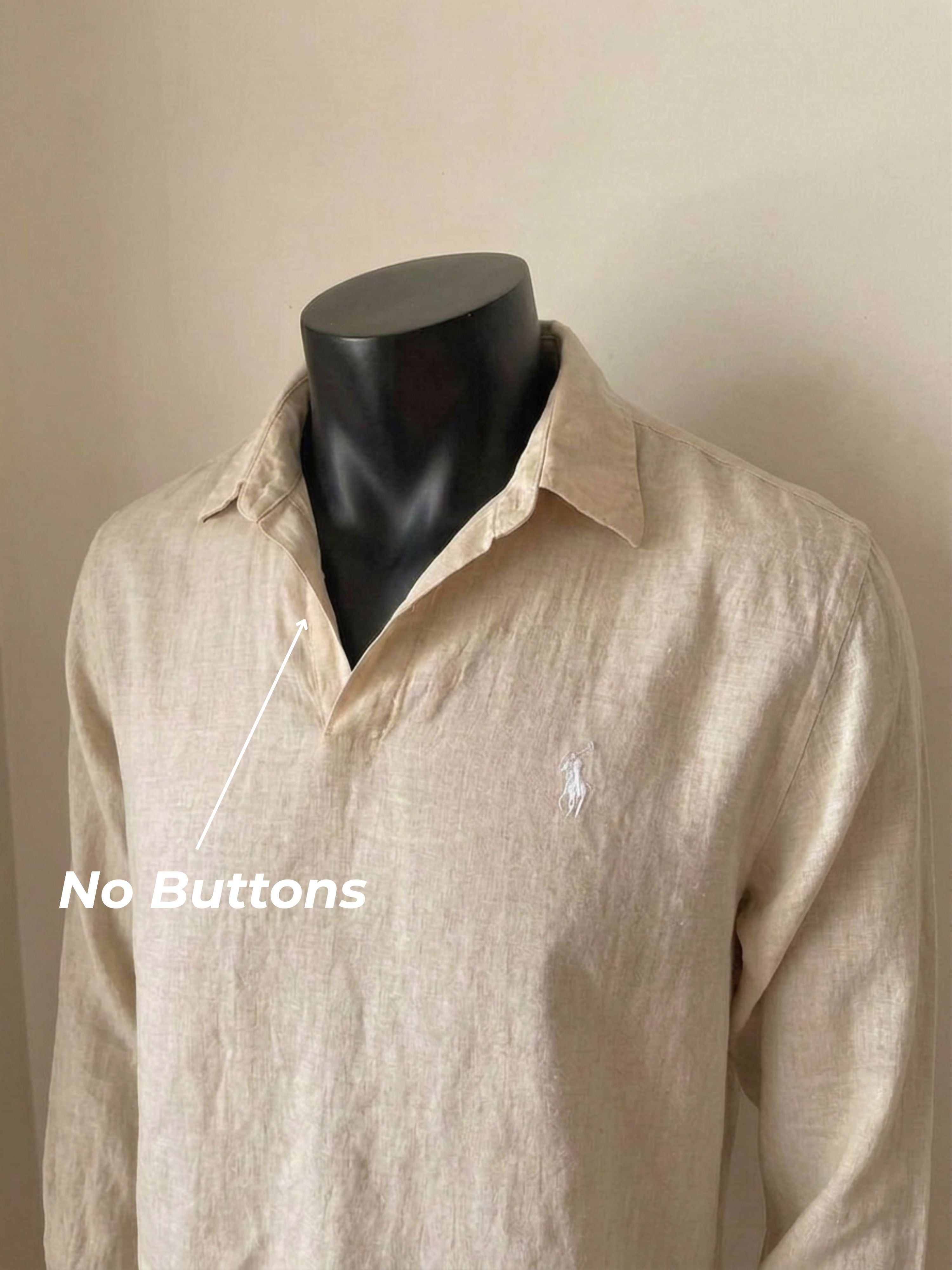 Ralph Lauren Linen/Remi Johnny Collar Shirt, Beige
