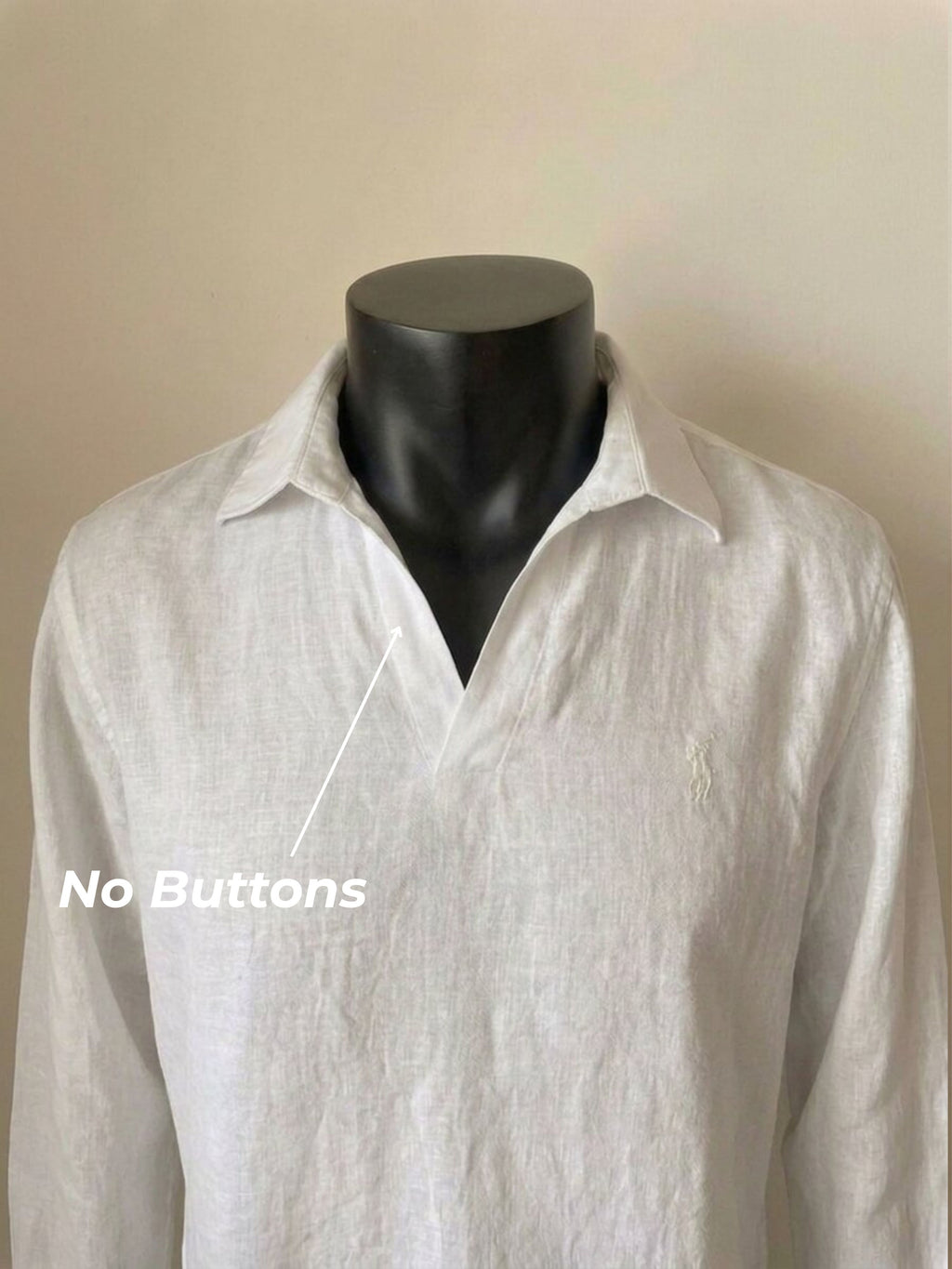 Ralph Lauren Linen/Remi Johnny Collar Shirt, White