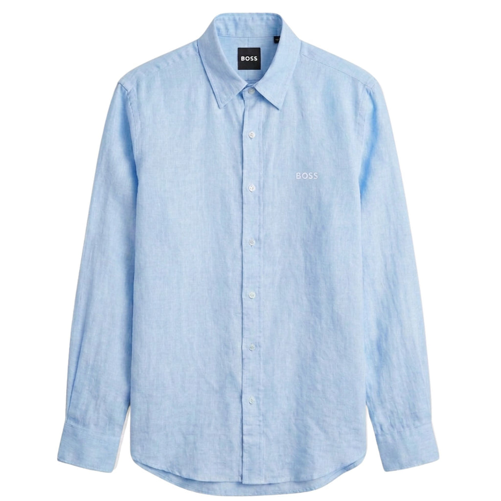 Hugo Boss 100% Linen Vintage Shirt, Sky