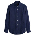 Hugo Boss 100% Linen Vintage Shirt, Navy
