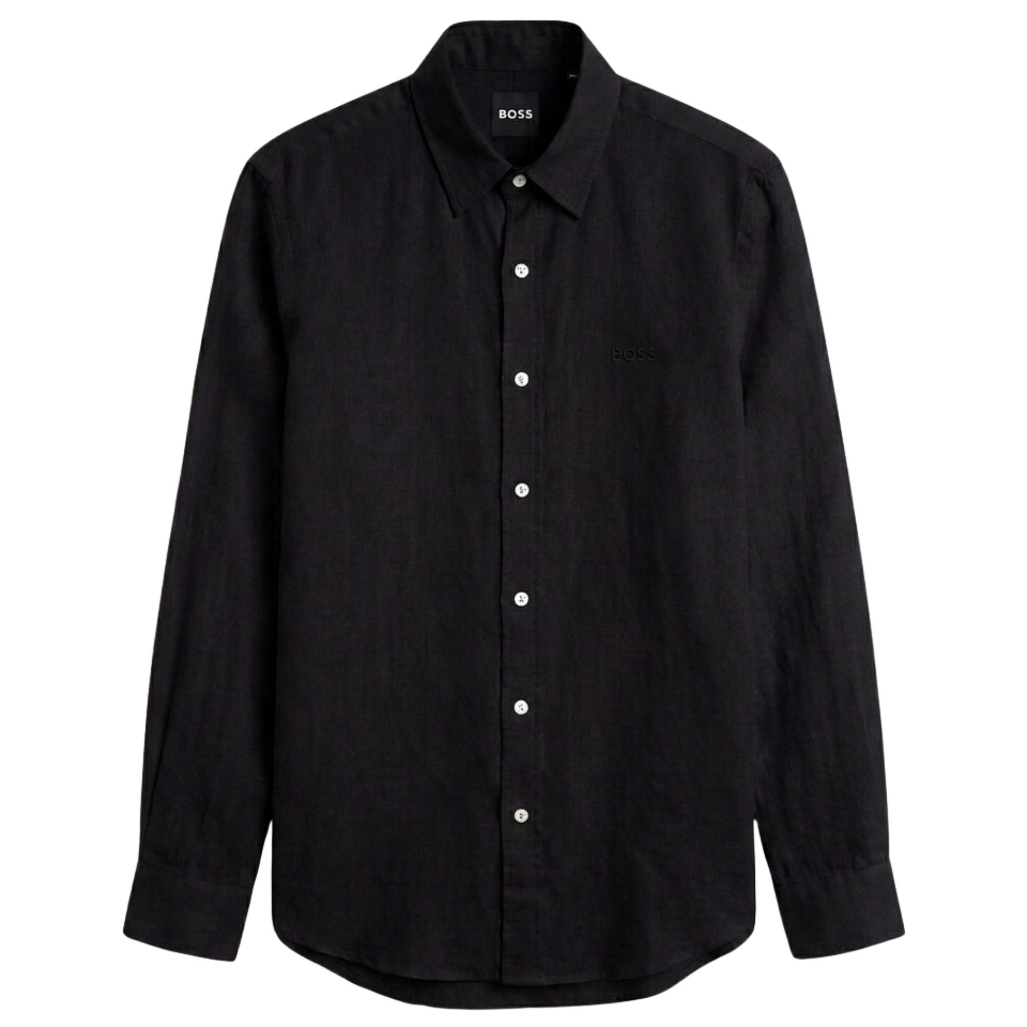 Hugo Boss 100% Linen Vintage Shirt, Black