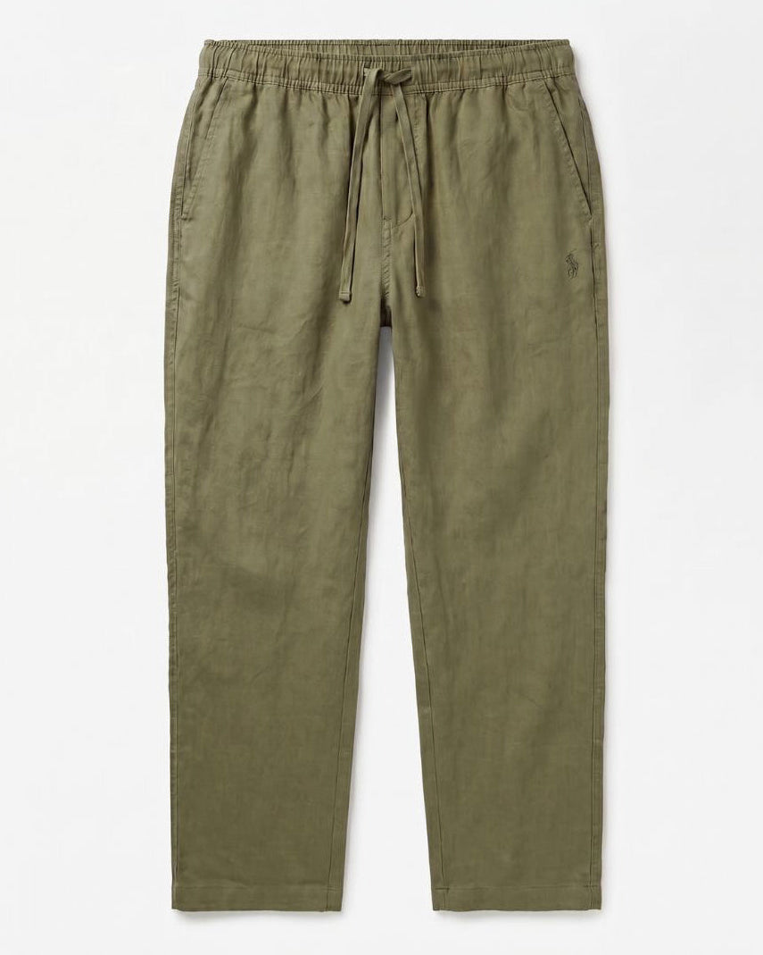 Ralph Lauren Vintage Relaxed Remi/Linen Trousers, Olive – Labelled
