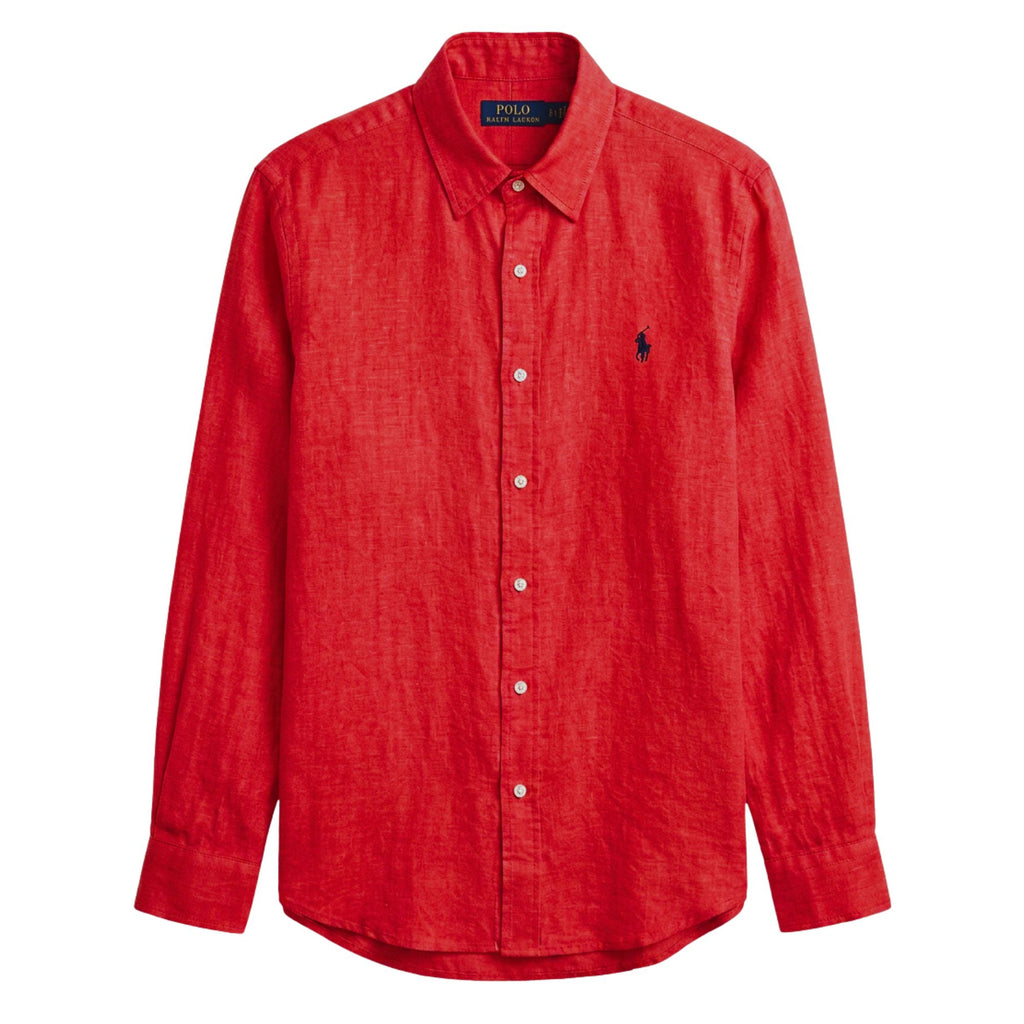 Ralph Lauren 100% French Linen Vintage Shirt, Red