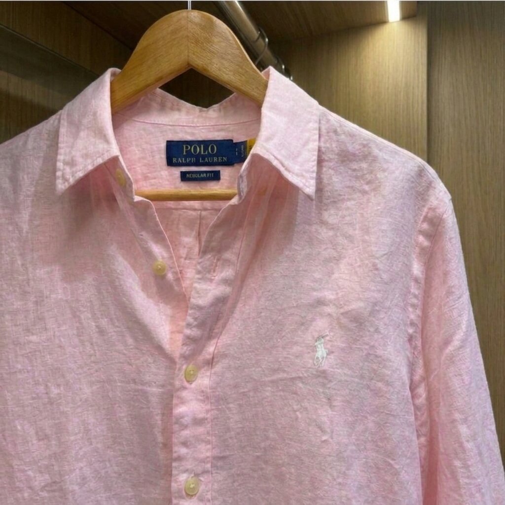 Ralph Lauren 100% French Linen Shirt, Pink