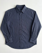 Zara Boxy Fit Poplin Striped Shirt, Navy