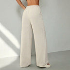 Élan Women's Wide Leg Pants, Beige