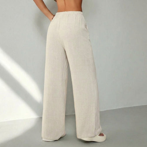 MUSERO Women's Wide Leg Pants, Beige