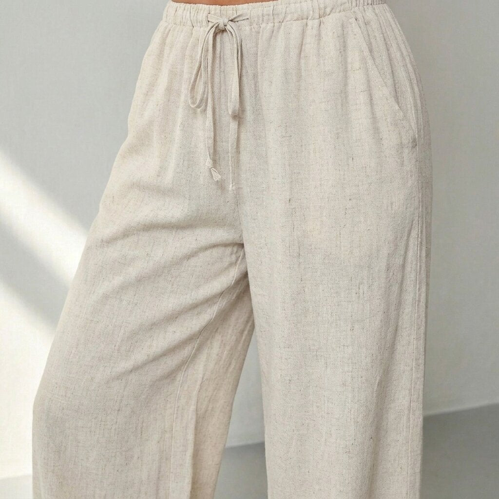 MUSERO Women's Wide Leg Pants, Beige
