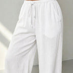 Élan Women's Wide Leg Pants, White
