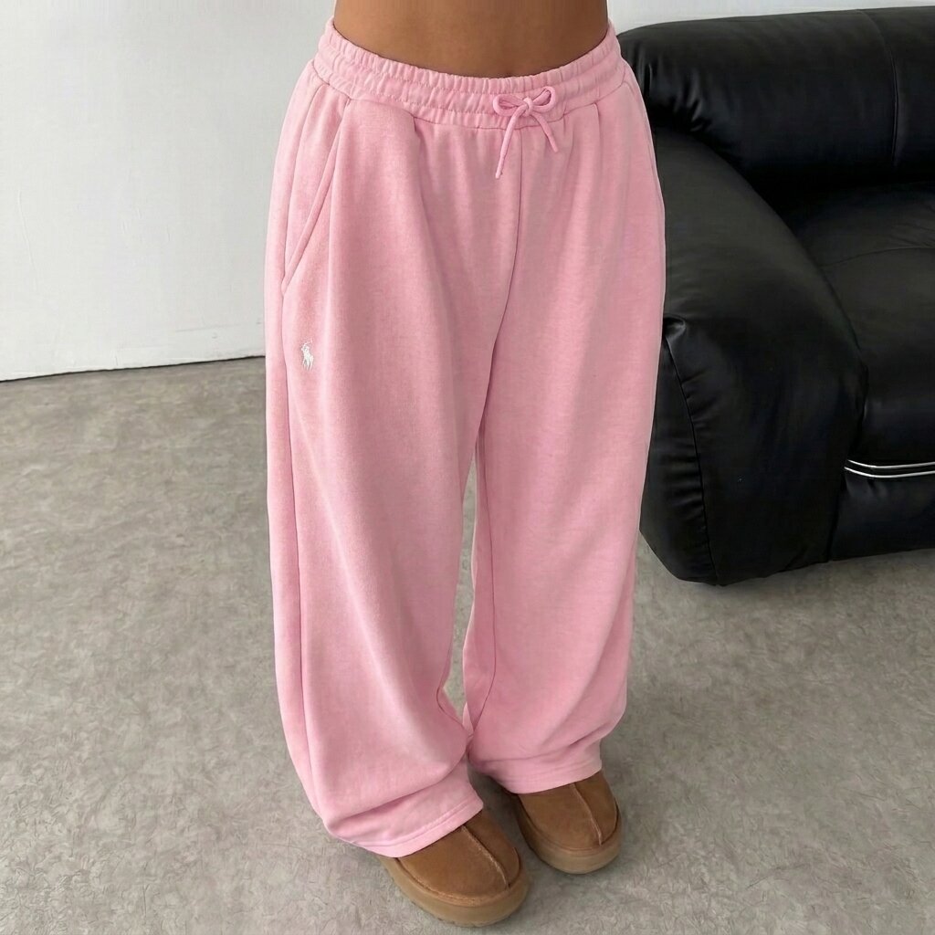 Ralph Lauren Women's Baggy Wide Leg Pants, Pink