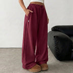 Ralph Lauren Women's Baggy Wide Leg Pants, Maroon