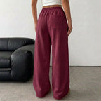 Ralph Lauren Women's Baggy Wide Leg Pants, Maroon