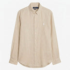 Ralph Lauren Linen/Remi Blend Vintage Shirt, Beige (Light Logo)