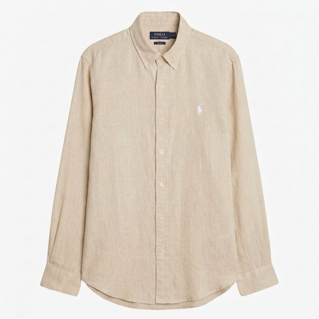 Ralph Lauren Linen/Remi Blend Vintage Shirt, Beige (Light Logo)