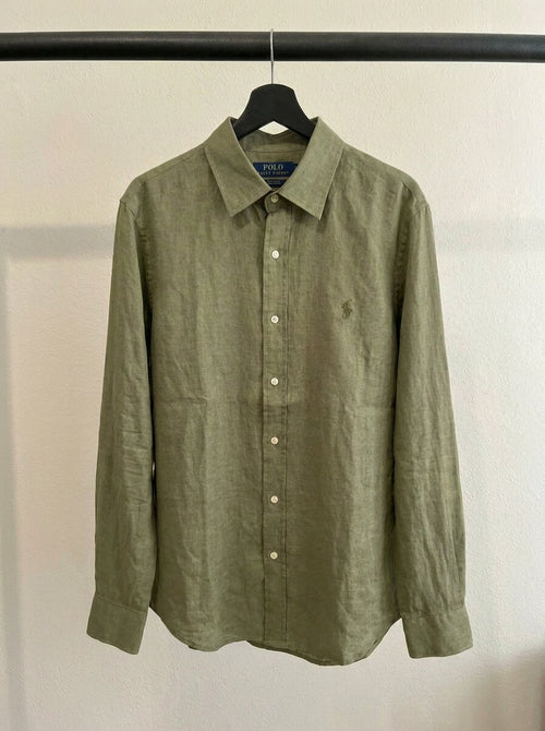 Ralph Lauren 100% French Linen Vintage Shirt, Olive