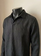 Ralph Lauren Linen/Remi Johnny Collar Shirt, Black