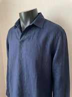 Ralph Lauren Linen/Remi Johnny Collar Shirt, Navy
