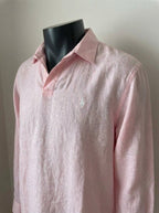 Ralph Lauren Linen/Remi Johnny Collar Shirt, Pink