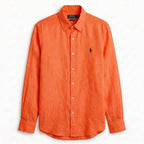 Ralph Lauren 100% French Linen Vintage Shirt, Orange