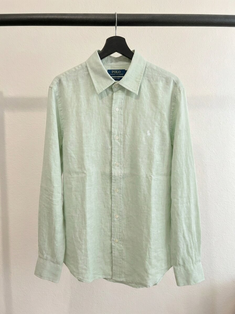 Ralph Lauren Remi/Linen Blend Vintage Shirt, Light Green