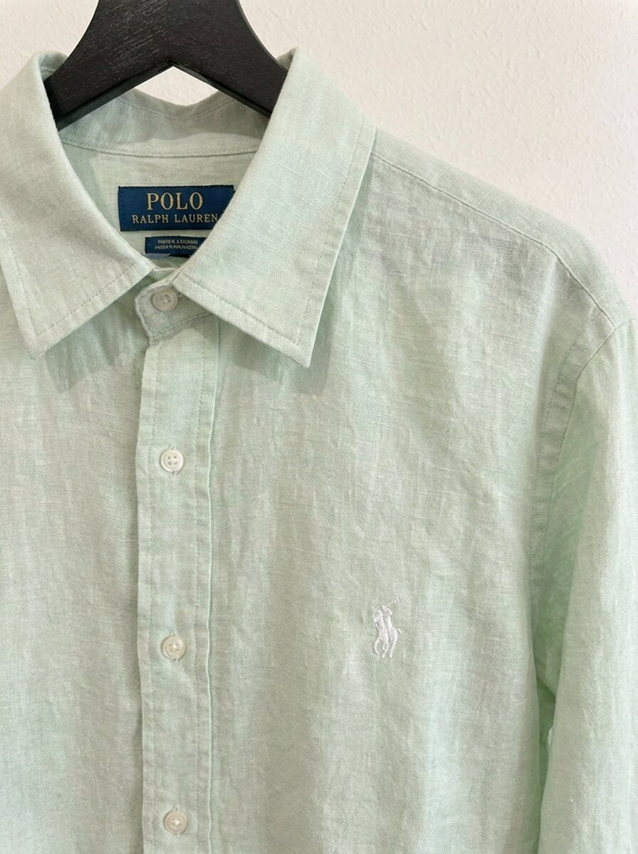Ralph Lauren Remi/Linen Blend Vintage Shirt, Light Green