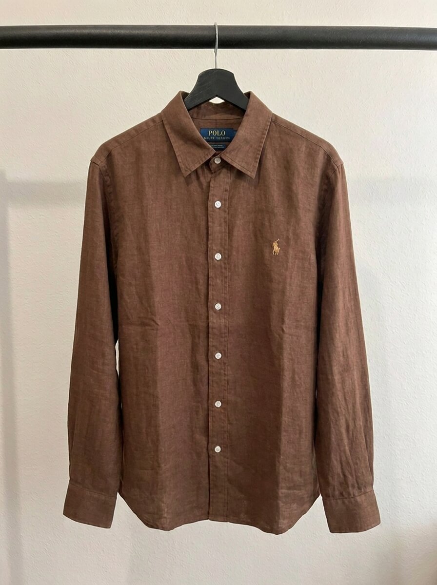 Ralph Lauren 100% French Linen Vintage Shirt, Brown