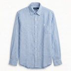 Ralph Lauren Remi/Linen Blend Vintage Shirt, Sky Striped