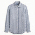 Ralph Lauren Remi/Linen Blend Vintage Shirt, Blue Striped