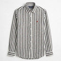 Ralph Lauren 100% French Linen Vintage Shirt, Dark Blue Striped