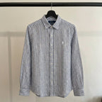Ralph Lauren Remi/Linen Blend Vintage Shirt, Blue Striped