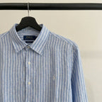 Ralph Lauren Remi/Linen Blend Vintage Shirt, Sky Striped