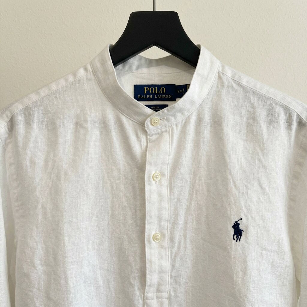 Ralph Lauren Linen/Remi Half Button Shirt, White