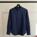 Ralph Lauren Linen/Remi Half Button Shirt, Navy