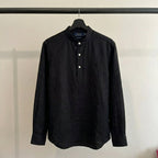 Ralph Lauren Linen/Remi Half Button Shirt, Black