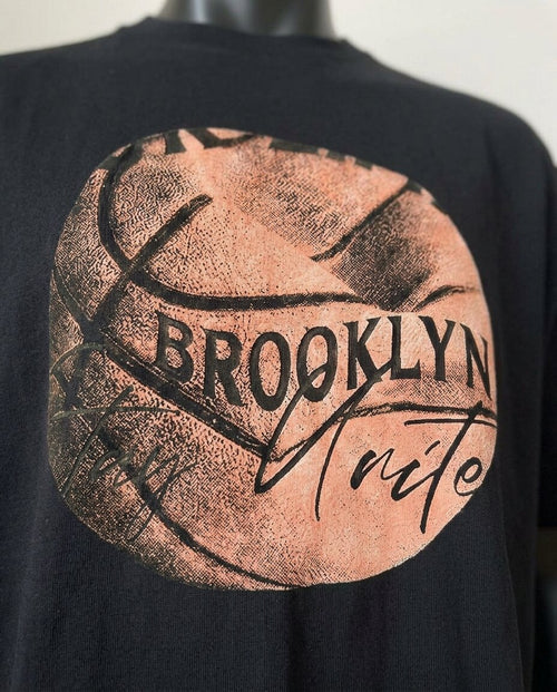 Brooklyn Basketball Drop Shoulder Tee, Black