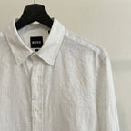 Hugo Boss 100% Linen Vintage Shirt, White