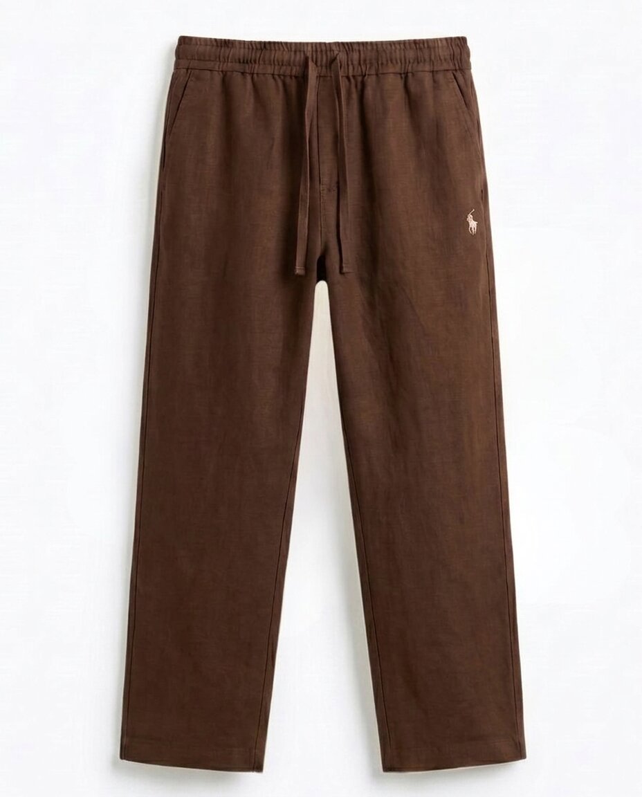 Ralph Lauren Vintage Relaxed Remi/Linen Trousers, Brown