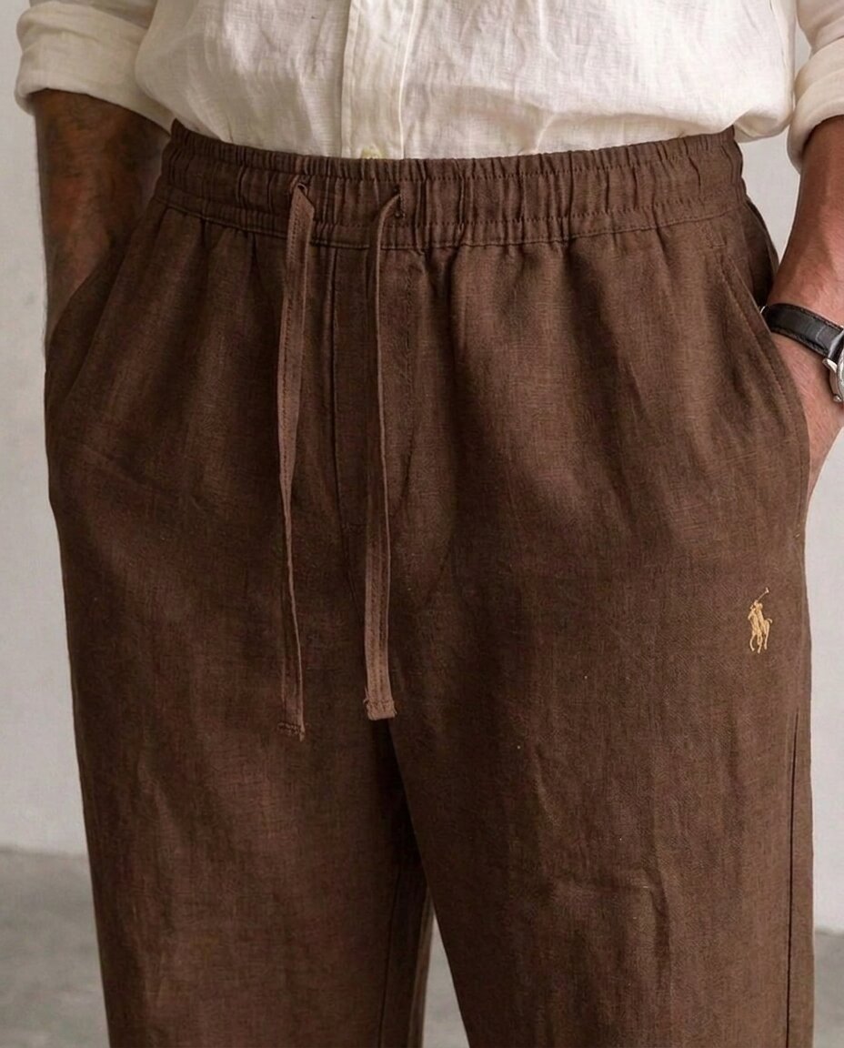 Ralph Lauren Vintage Relaxed Remi/Linen Trousers, Brown