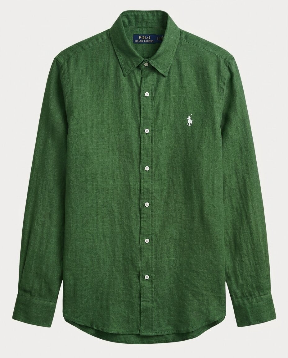 Ralph Lauren 100% French Linen Vintage Shirt, Green